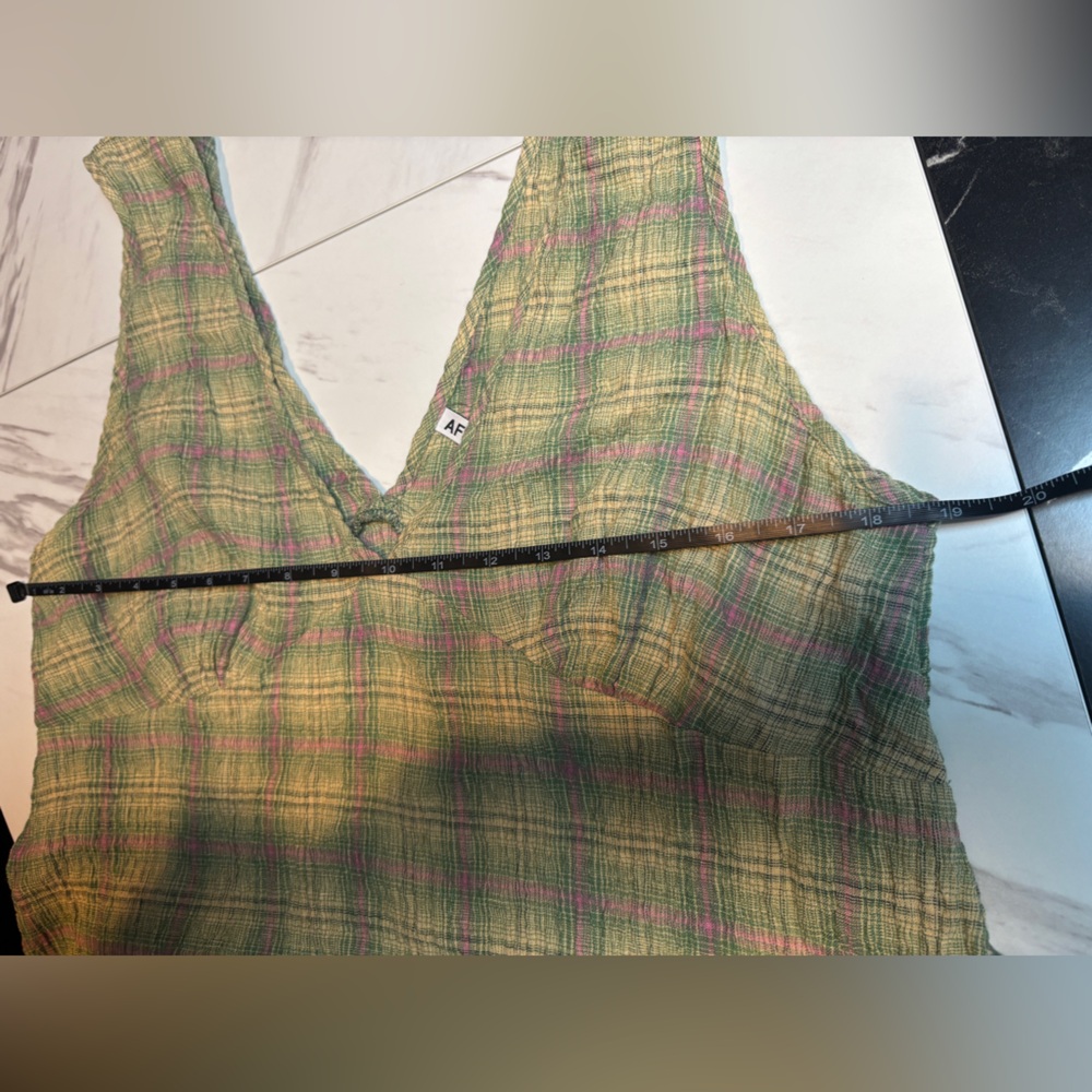 Afends Green check- POSITION TULLY
SEERSUCKER MAXI DRESS NWOT - Picture 12 of 15